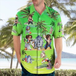 Leia Solo Bb8 R2-D2 Summer Time- Hawaiian Shirt - Sunset Green - Dream Art Europa