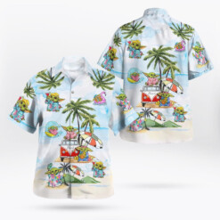 Baby Yoda Summer Time- Hawaiian Shirt - Light Blue - Dream Art Europa