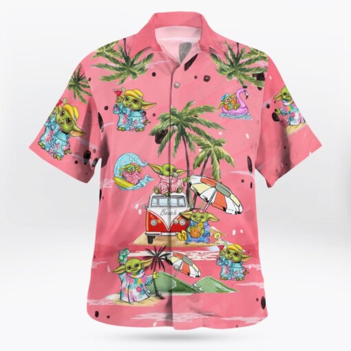 Leia Solo Bb8 R2-D2 Summer Time- Hawaiian Shirt - Pink