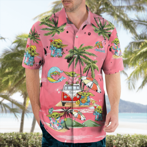 Leia Solo Bb8 R2-D2 Summer Time- Hawaiian Shirt - Pink