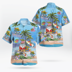 Baby Yoda Summer Time- Hawaiian Shirt - Blue - Dream Art Europa