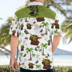 Baby Yoda Tropical Pattern - Hawaiian Shirt - Dream Art Europa