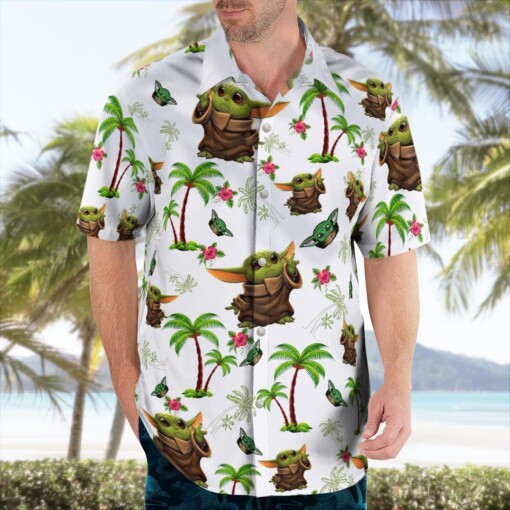 Baby Yoda Tropical Pattern - Hawaiian Shirt