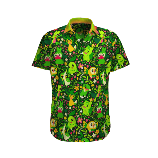 Grass Pokemon Beach Outfits Aloha Shirt For Men Women