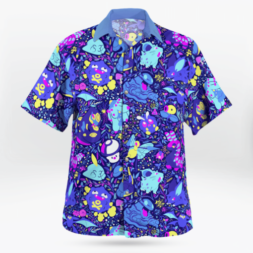 Poison Pokemon Beach Outfits New Aloha Shirt For Men Women
