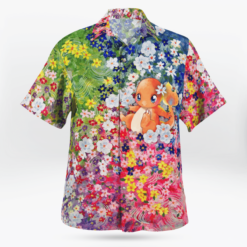 Charmander Summer Flowers Beach Outfits Aloha Shirt For Men Women
