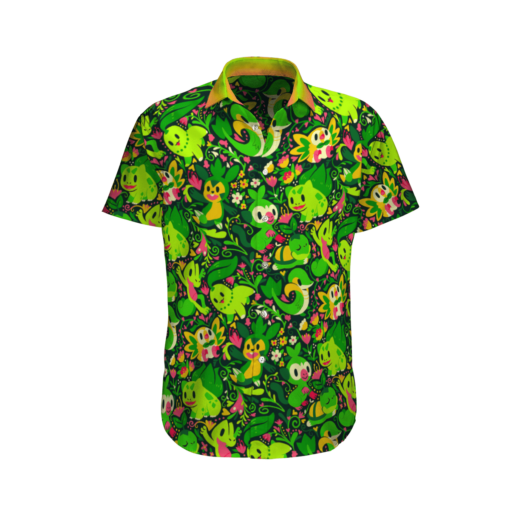 Pokemon Green Color Hawaii Shirt Aloha Shirt For Men Women