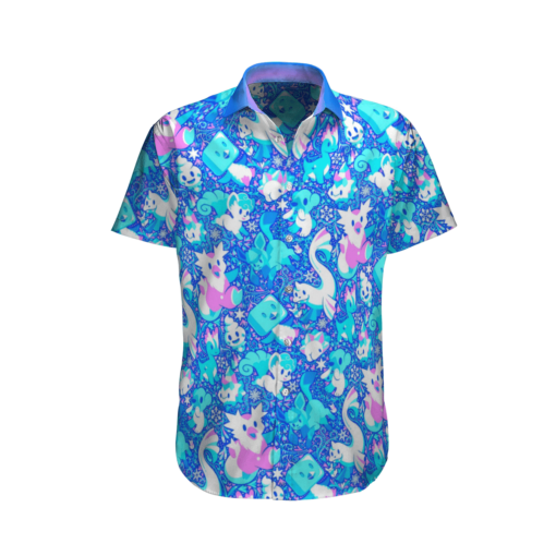 Pokemon Neon Color Hawaii Shirt Aloha Shirt For Men Women