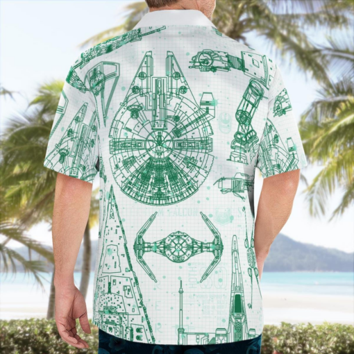 Star Wars Ships Drawing Hawaiian Shirt Aloha Shirt For Men Women