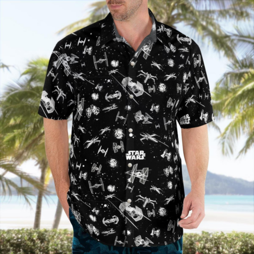 Star Wars SpaceShip Black Hawaiian Shirt Aloha Shirt For Men Women