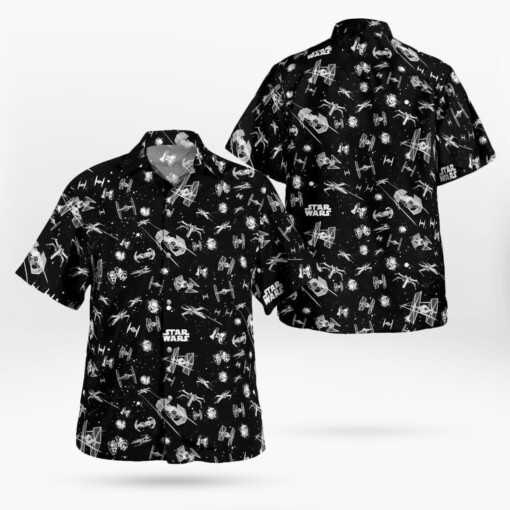 Star Wars SpaceShip Black Hawaiian Shirt Aloha Shirt For Men Women