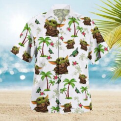 Baby Yoda Tropical Pattern - Hawaiian Shirt