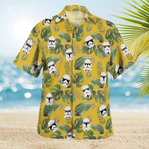 Trooper Face Tropical Leaves Hawaiian Shirt