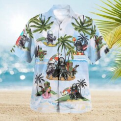 Vader Boba Fett Trooper Summer Time Hawaiian Shirt - Light Blue