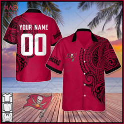 Personalize NFL Tampa Bay Buccaneers Polynesian Tattoo Design Hawaiian Shirt Aloha Shirt For Men Women