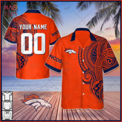 Personalize NFL Denver Broncos Polynesian Tattoo Design Hawaiian Shirt Hot Summer Aloha Shirt For Men Women