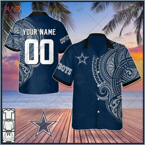 Hot Summer Aloha Shirt For Men Women Personalize NFL Dallas Cowboys Polynesian Tattoo Design Hawaiian Shirt