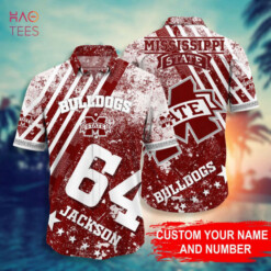 Custom Name Mississippi State Bulldogs Personalized Hawaiian Shirt Red Aloha Shirt For Men Women