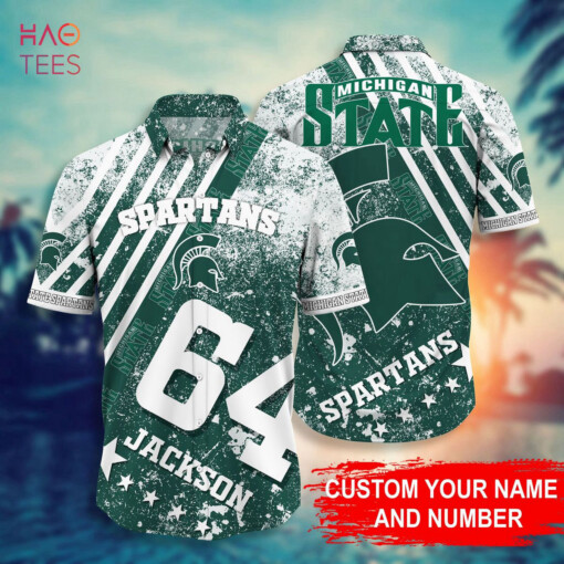 Custom Name Michigan State Spartans Personalized Hawaiian Shirt Green S2030