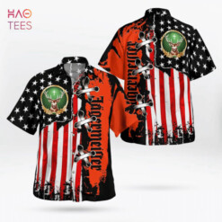 US Flag Stars Jagermeister All Over Print 3D Hawaiian Shirt Hot Summer Gift