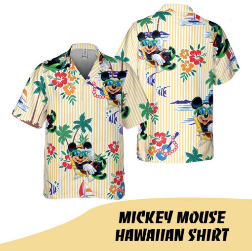 Hot New Aloha Shirt For Men Women Mickey mouse Hawaiian Shirt Summer Shirt Gift Orange