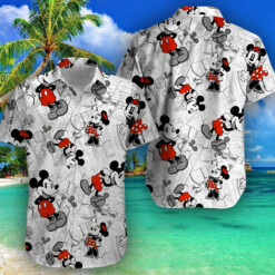 Disney Mickey Mouse Floral Aloha Hawaiian Shirt 0293 M - Dream Art Europa