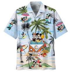 Tropical Coconuts Car Mickey Mouse Hot Summer 3D Hawaiian Shirt - Dream Art Europa