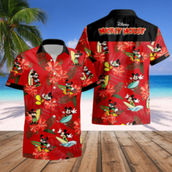 Red Mickey Mouse Costume Disney 3D Summer Hawaiian Shirt - Dream Art Europa