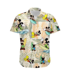 Mickey Mouse Surfing Disney Graphics All Print 3D Hawaiian Shirt