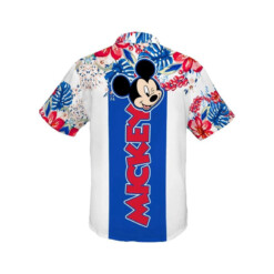 Mickey Mouse Floral Stripe Disney Cartoon Hawaiian Shirt - Dream Art Europa