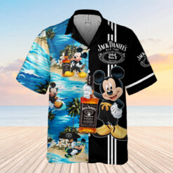 Jack Daniels  Old Time Mickey Mouse Hawaiian Shirt