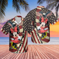 Minnie Mouse Hawaiian shirt 4th July US Flag - Dream Art Europa