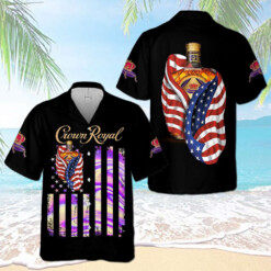 US flag Crown Royal Usa Flag Hawaiian Shirt Trending Summer Aloha Shirt For Men Women - Dream Art Europa