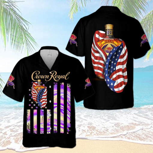 US flag Crown Royal Usa Flag Hawaiian Shirt Trending Summer Aloha Shirt For Men Women