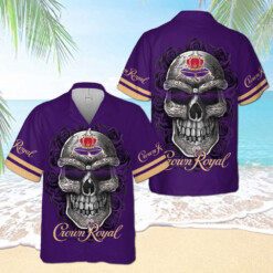 Crown Royal Skull Rose Hawaiian Shirt 3D All Over Print Tee - Dream Art Europa