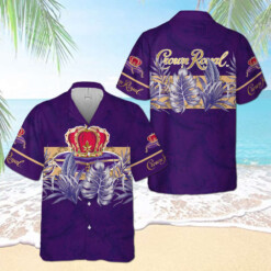 Crown Royal Canadian Whisky Leaves Pattern Hawaiian Shirt - Dream Art Europa