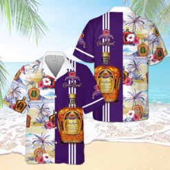 Crown Royal Collection Hibicus Palm Tree Hawaiian Shirt - Dream Art Europa