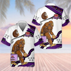 Crown Royal Big Foot Hawaiian Shirt White Purple Style - Dream Art Europa