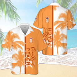 Crown Royal Peach Palm Tree Hawaiian Shirt Orange - Dream Art Europa