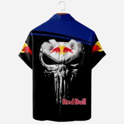 Skull Dark Red Bull Printed 3D Hawaiian Shirt Button Up Tee - Dream Art Europa