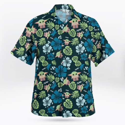 Star Wars Grogu Baby Yoda Tropical Leaves- Hawaiian Shirt