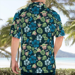 Star Wars Grogu Baby Yoda Tropical Leaves- Hawaiian Shirt - Dream Art Europa