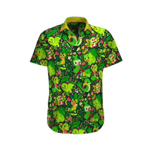 Pokemon Green Color Hawaii Shirt Summer Aloha Shirt For Men Women