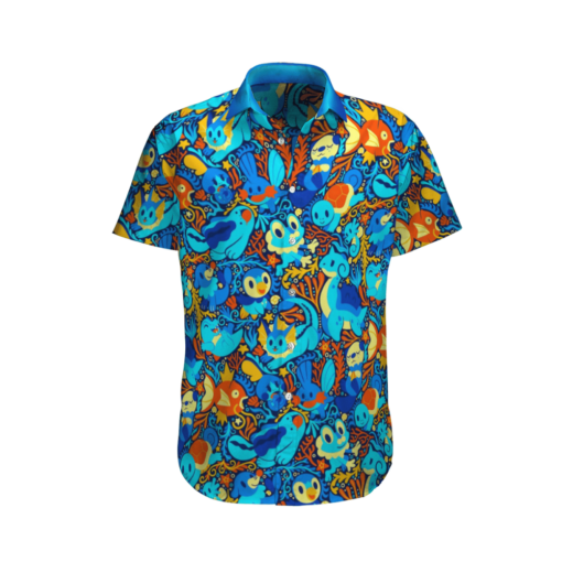 Pokemon Blue Color Hawaii Shirt Summer Aloha Shirt For Men Women