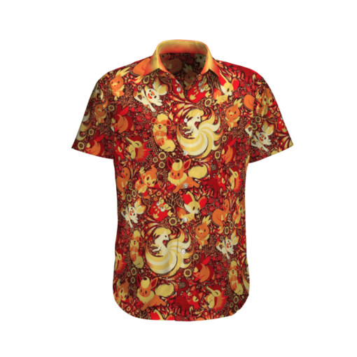 Pokemon Red Color Hawaii Shirt Summer Aloha Shirt For Men Women