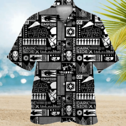 Star Wars Character Black And White Pattern - Hawaiian Shirt