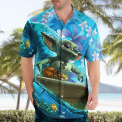 Star Wars Baby Yoda Surfing - Hawaiian Shirt - Dream Art Europa