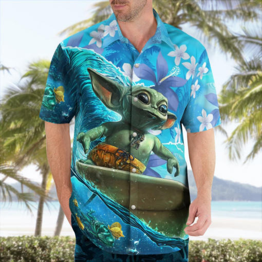 Star Wars Baby Yoda Surfing - Hawaiian Shirt