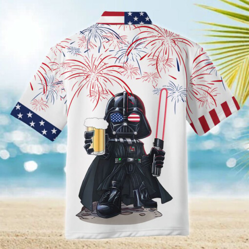 Star Wars Independence Day Darth Vader With Beer - Hawaiian Shirt