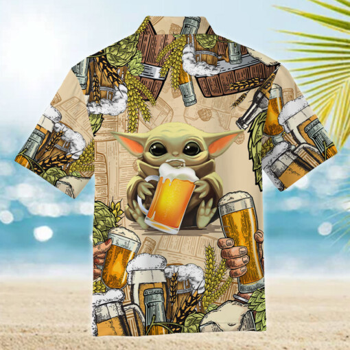Star Wars Baby Yoda And Beer Wheat - Hawaiian Shirt